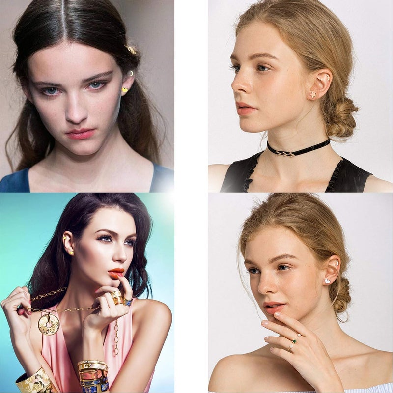 Excefore 925 Sterling Silver Stud Earrings Set, Hypoallergenic Sterling Silver Earrings For Women & Girls, Tiny Moon Star Heart Stud Earring, 3 Pairs Different Sizes 925 Silver Earring Studs with Box - Image 3