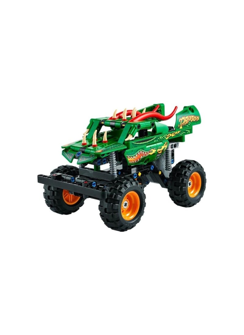 LEGO Technic Monster Jam Dragon Monster Truck Toy for Boys and Girls, 2in1 Racing Pull Back Car Toys for Off Road Stunts, Kids Birthday Gift Idea  - Image 2