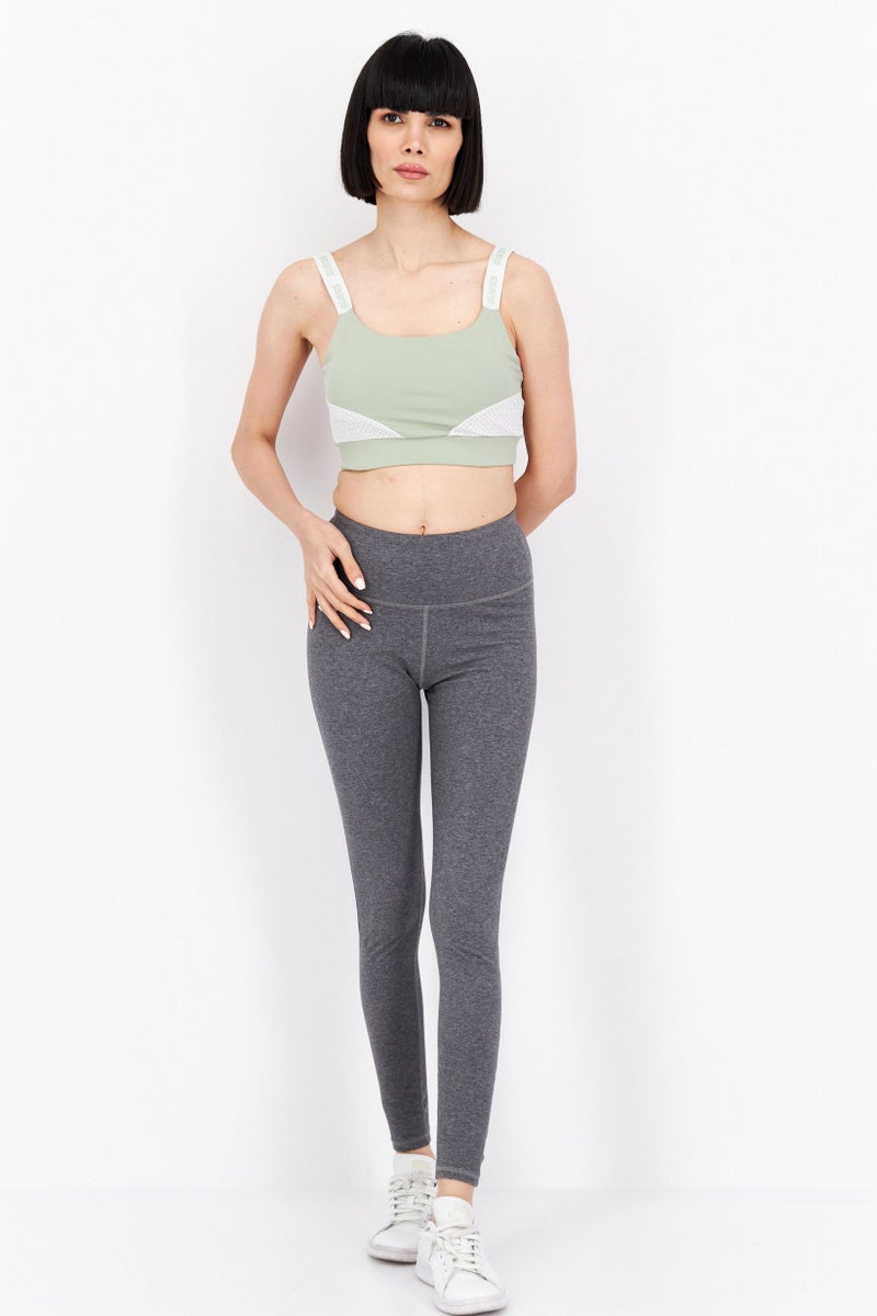 GUESS حمالة صدر رياضية للنساء بشعار العلامة التجارية، أخضر - Image 3