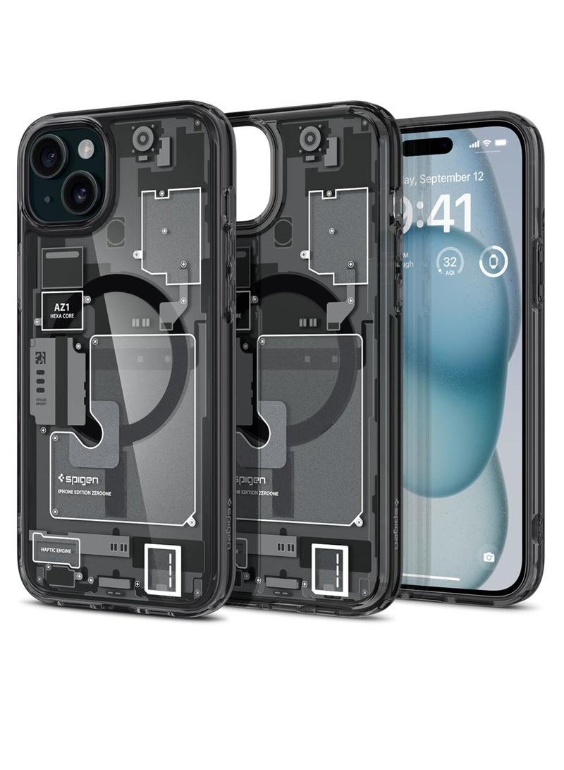 MagFit مغناطيسي هجين للغاية من Spigen مصمم لهاتف iPhone 15 Plus جراب أسود (2023) غطاء متوافق مع MagSafe-صفر واحد - Image 1