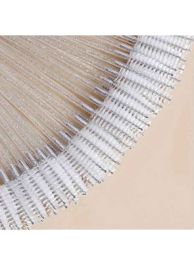 White Eyelash Brush Set 50 Pieces For Eyelash Extensions And Brows Easy Gentle Application - Image 3