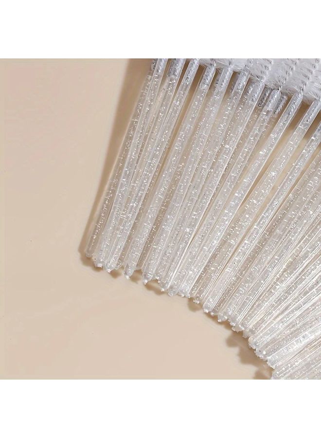 White Eyelash Brush Set 50 Pieces For Eyelash Extensions And Brows Easy Gentle Application - Image 5
