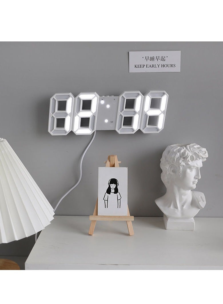 Aurrako 3D Wireless Remote Digital LED Alarm Clock Plastic White 226grams - Image 3