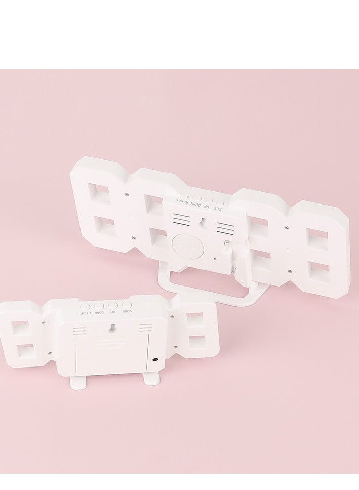 Aurrako 3D Wireless Remote Digital LED Alarm Clock Plastic White 226grams - Image 4