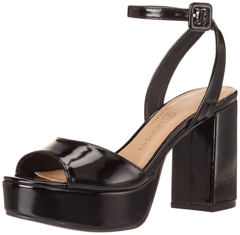 Chinese Laundry Womens Theresa Heeled Sandal Black Patent 8