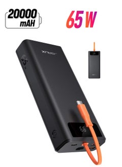 JSAUX JSAUX 20000mAh 65W PD Portable Power bank for Phone and Tablet also Laptop Powerbank Black  - Image 1