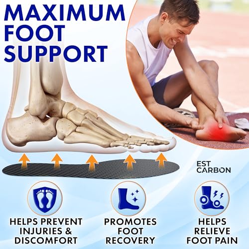 EstCarbon - Carbon Fiber Insole - 1 pc, Men 9.5, Women 10-10.5 - Unisex Orthotic Shoe Insert - Stiff Foot Plate - Turf Toe, Hallux Rigidus, Flat Feet, Plantar Fasciitis, Mortons Extension - Image 4