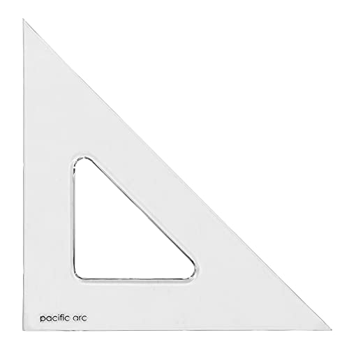 Pacific Arc's Scholastic Triangle - 8 inch - Clear - 45/90 Angle - Plain Edge - Polystyrene - Technical Drawing Tools, Drafting, Architect and Engineering. - Image 1