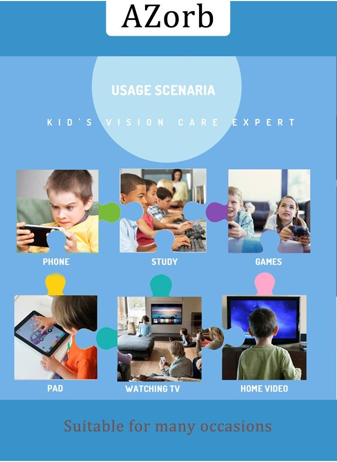 AZorb - Kids Blue Light Blocking Glasses Silicon Material Anti Eyestrain UV Blocking Reading Glasses Gaming Computer Eyeglasses Light Weight Frame for Kids 3 to10 Year Old Blue - Image 1