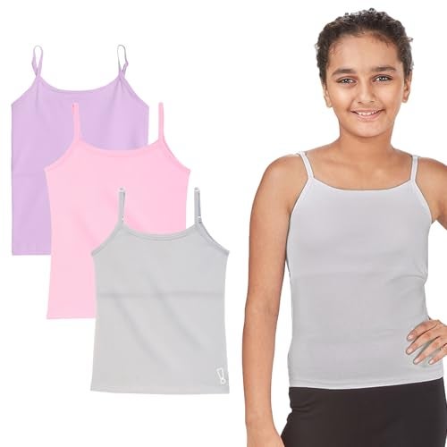 YouGotPlanB Everyday Cotton Padded Camisole for Girls | Built-in Padding, Full Coverage, Adjustable Straps for 8-16 Years | Pack of 3 - Image 1