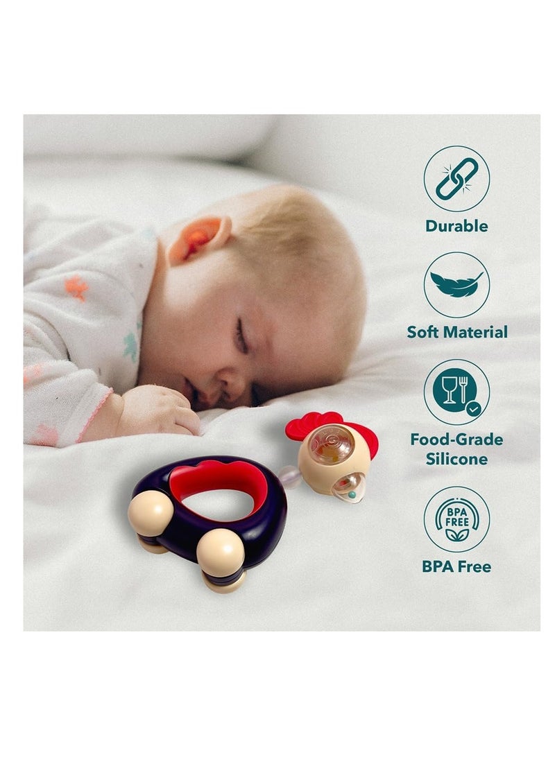 turtees Baby Rattle with soft sound for soothing baby toys BPA Free - Image 2