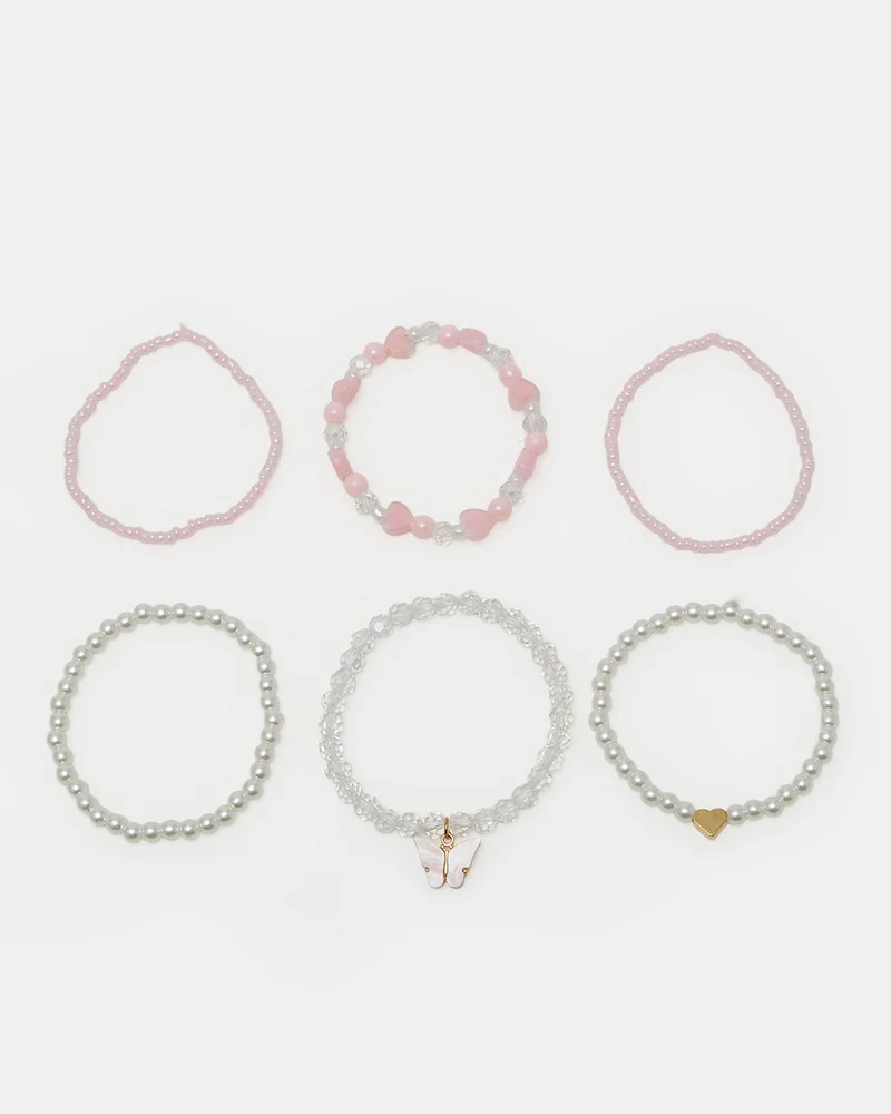 ردتاغ Girls Assorted Bracelet Set (Pack of 6)