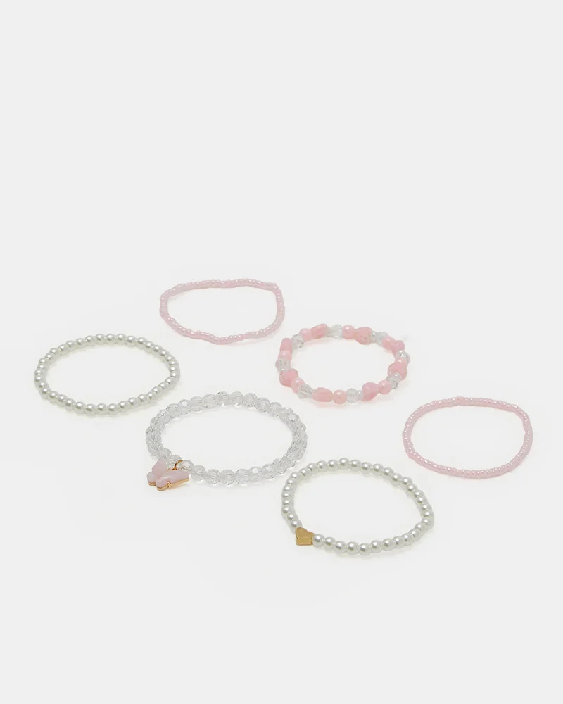 ردتاغ Girls Assorted Bracelet Set (Pack of 6)