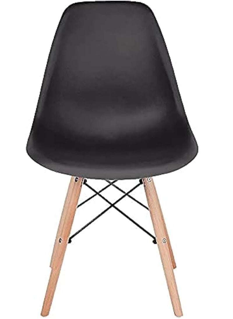 Generic Chair Plastic Wooden Legs for Kitchen, Dining, Bedroom, Living Room (Black) - Image 1