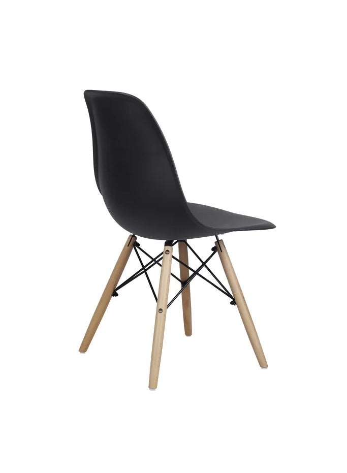 Generic Chair Plastic Wooden Legs for Kitchen, Dining, Bedroom, Living Room (Black) - Image 3