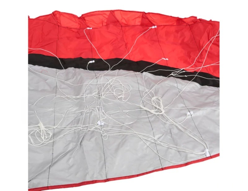 Stunt Kite: Red Frameless Dual-Line Parafoil Kite - Easy Safe Flying Experience Durable Polyester Material for Family Outdoor Open Area Activity - Image 4