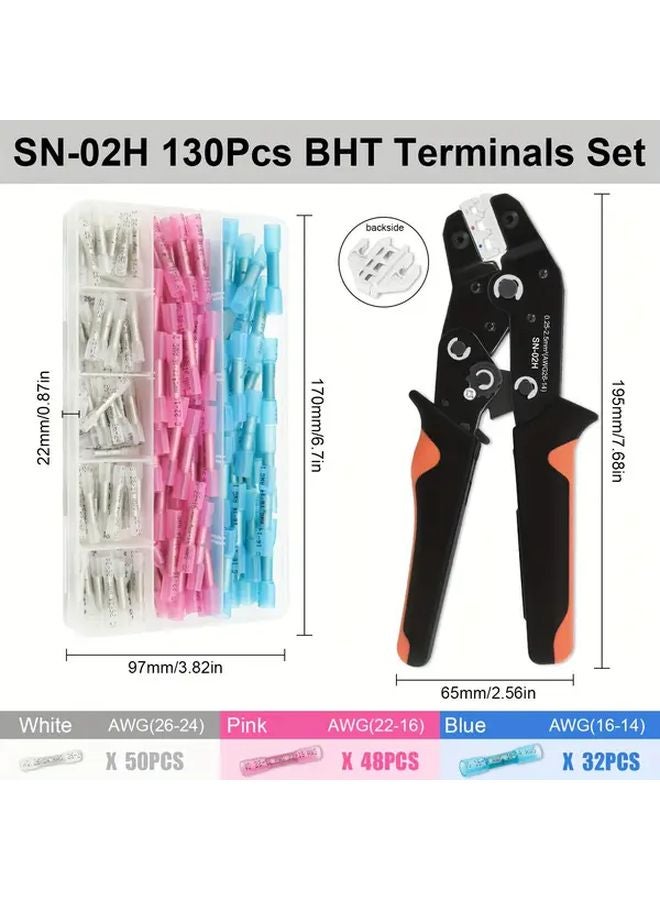 SN 02H HC Ratchet Crimping Tool For AWG 26 14 Heat Shrink Butt Connector Pliers Set - Image 4