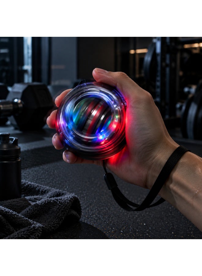 kayan home 2-in-1 Hand Training Set: Finger Therapy Ball with Finger Rings & Massage Spikes + Auto-Start LED Power Ball with Counter & Ball Bag, Hand Grip Strengthener Kit for Strength, Flexibility & Recovery - Blue & Black - Image 5