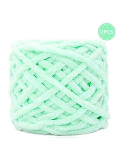 MileMelo 2-Piece Knitting Wool Yarn,Knitting Yarn Coarse Yarn for Crochet, Soft Chunky Yarn for Projects Making Plush Balls Handmade Bags Sweaters Shoes Hats Blankets Scarves Green  - Image 1