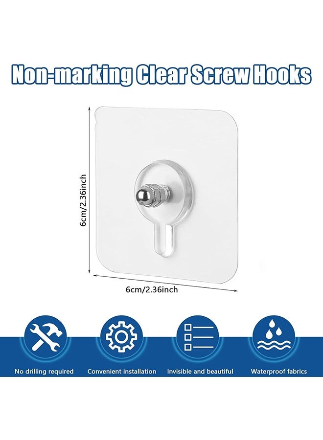 Wall Hooks for Hanging,Adhesive Wall Screws Hanging,Nails for Hanging,(12 pcs Hooks +1 pcs wrench)  - Image 2