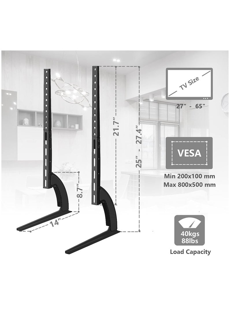 Arabest - Universal Table Top TV Stand for Most 37-75 Inch Plasma LCD LED Flat or Curved Screen TVs with Height Adjustment VESA Patterns up to 800x500 mm 88 lbs - Image 1