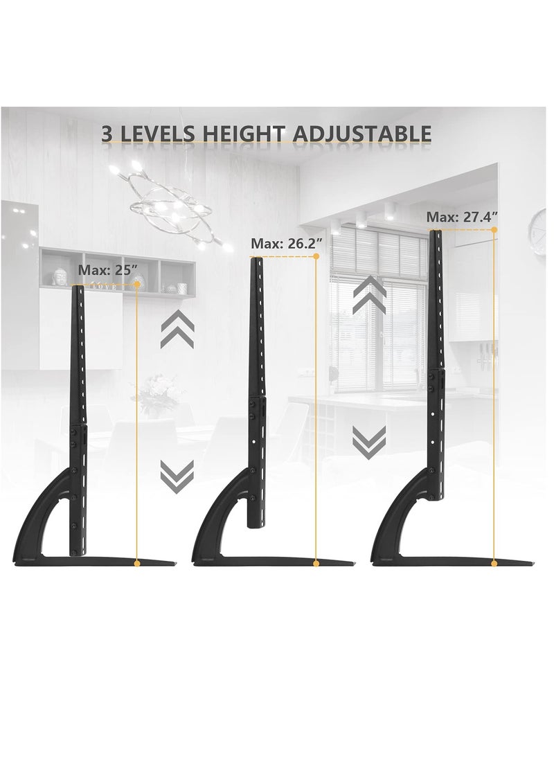 Arabest - Universal Table Top TV Stand for Most 37-75 Inch Plasma LCD LED Flat or Curved Screen TVs with Height Adjustment VESA Patterns up to 800x500 mm 88 lbs - Image 1