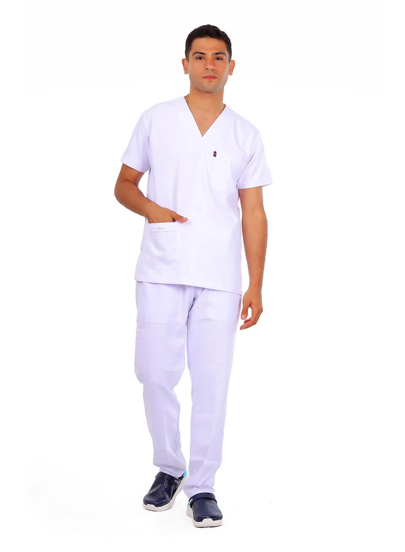 APEX Classic Scrub 1/2 Sleeve Male White LIN 