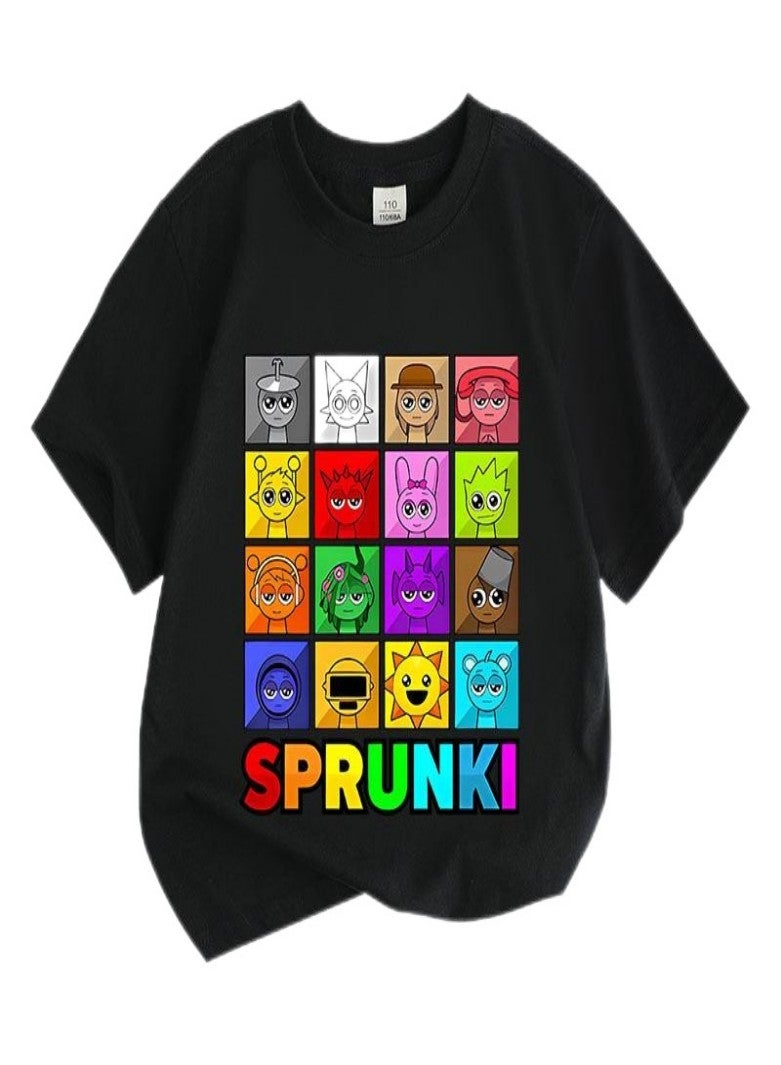 sprunki Unisex Short Sleeve Stylish Top TShirt cotton Tee for Boys Girls Kid Children - Image 1