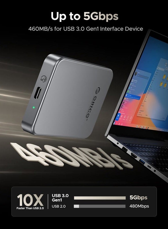 Orico أوريكو 1 تيرابايت SSD محمول مغناطيسي، تسجيل وتخزين بدقة 4K بسرعة 120 إطار في الثانية ProRes HDR، USB 3.0 حتى 460 ميجابايت/ثانية، كابل USB C&A 2 في 1، SSD خارجي متوافق مع آيفون 16/15 برو ماكس، كمبيوتر - K5PLUS - Image 4
