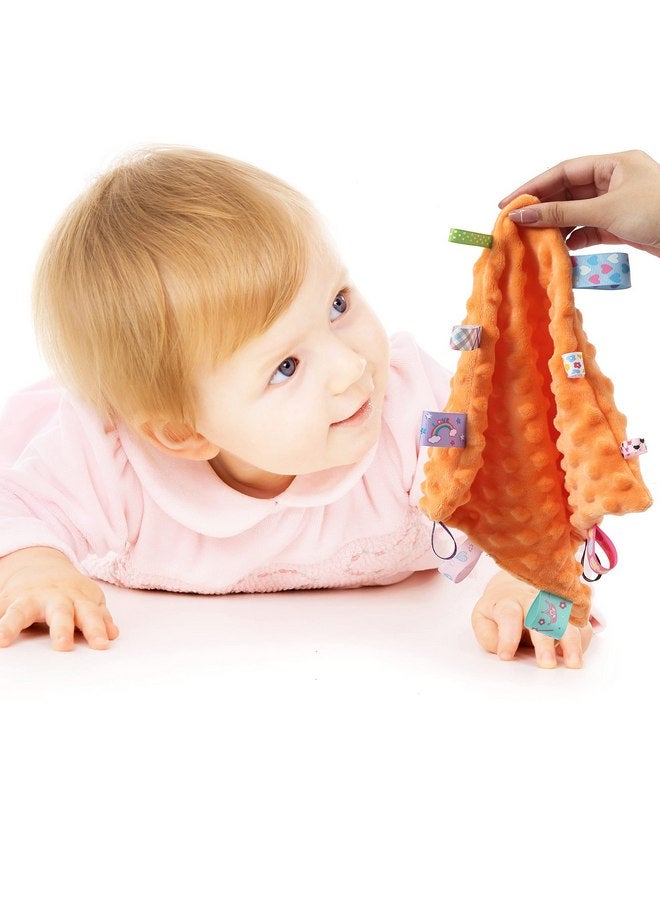 CREVENT Soft Plush Animal Face Security Blankets for Boys and Girls, Great Gifts for Birthday Baby Shower (Orange Fox Lovey +10"X10" Tag) - Image 5