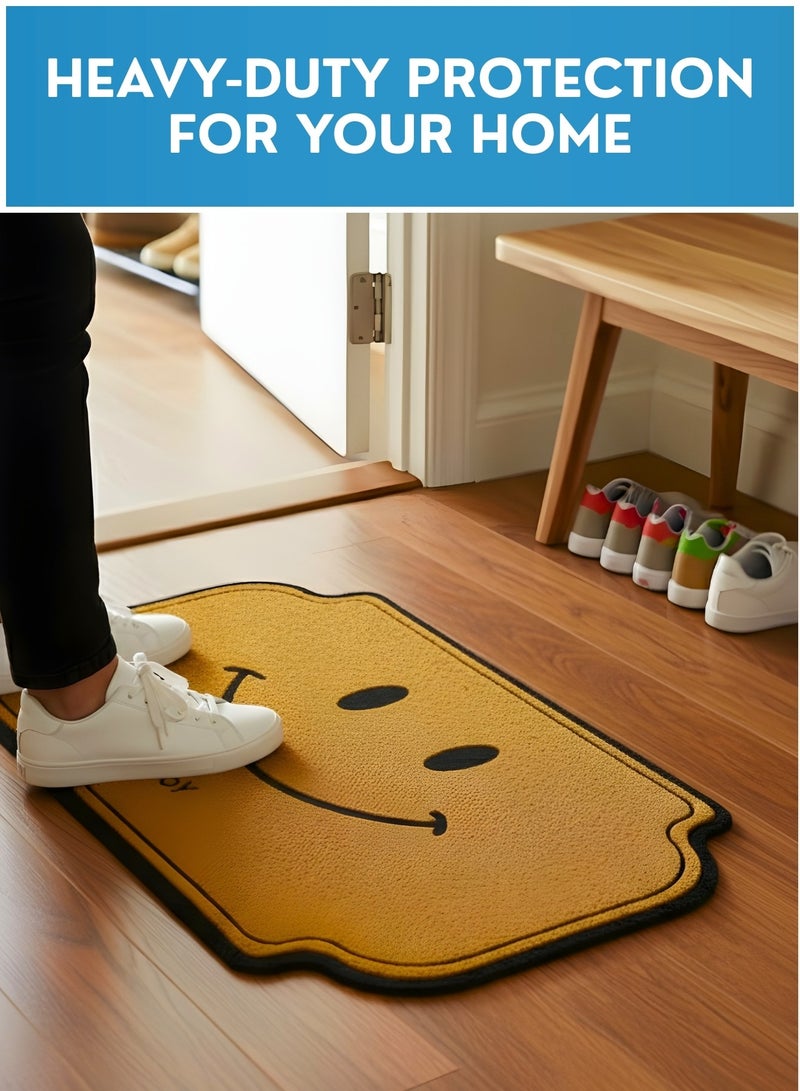 Smile Printed Coir Doormat, Heavy Duty Anti Slip Entrance Mat Outside, Front Door Rug, Dirt Trapper Rubber Backed Doormat, Mats For Front Door, Back Door Mat - Image 4