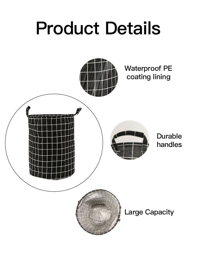 Foldable storage basket with handles for laundry, toys, bags, bathroom storage container, waterproof fabric cotton