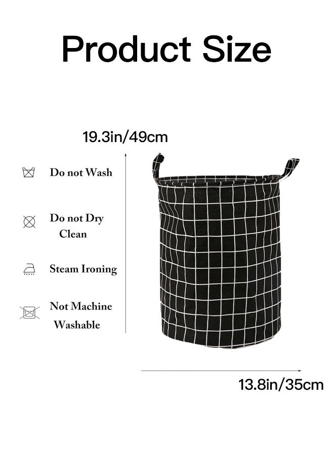 Foldable storage basket with handles for laundry, toys, bags, bathroom storage container, waterproof fabric cotton