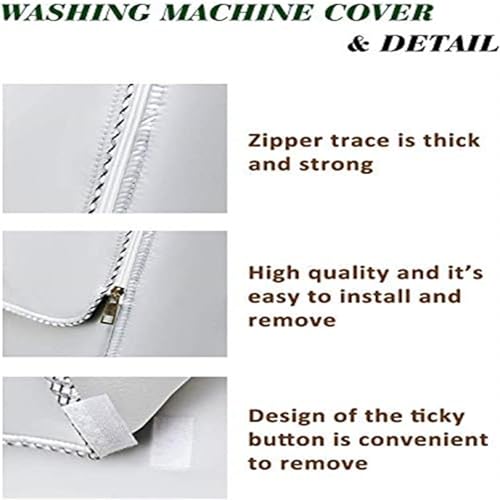 STARTWO Washer/Dryer Cover,Washer and Dryer Covers,Washine Machine Cover for Waterproof and Dustproof Thickening Front-Loading Machine W27 D33 H39 in (silver) - Image 5