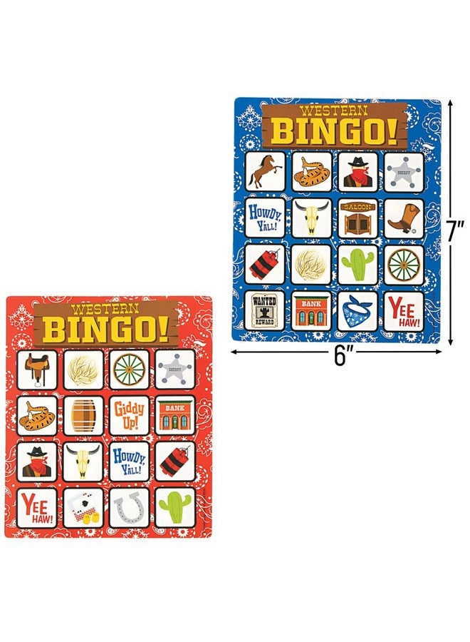 Fun Express Western Bingo Game Set - 22-Piece Cowboy & Cowgirl Themed Bingo Game Perfect for Family Gatherings Birthday Parties Classroom Activities and Western-Themed Events - 22 Pieces - Image 3