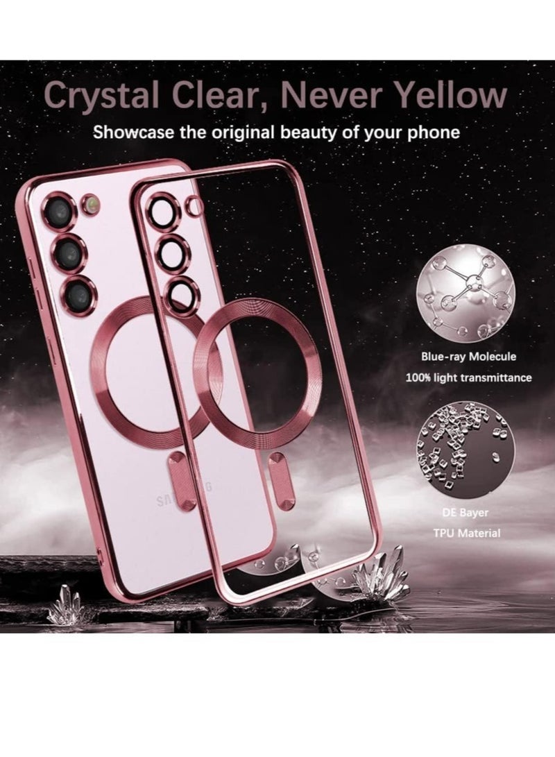 Magnetic Clear Case for Samsung Galaxy S23 with Camera Lens Protector Magsafe Compatible Electroplated Soft TPU Shockproof Anti-Scratch Phone Case - Image 4