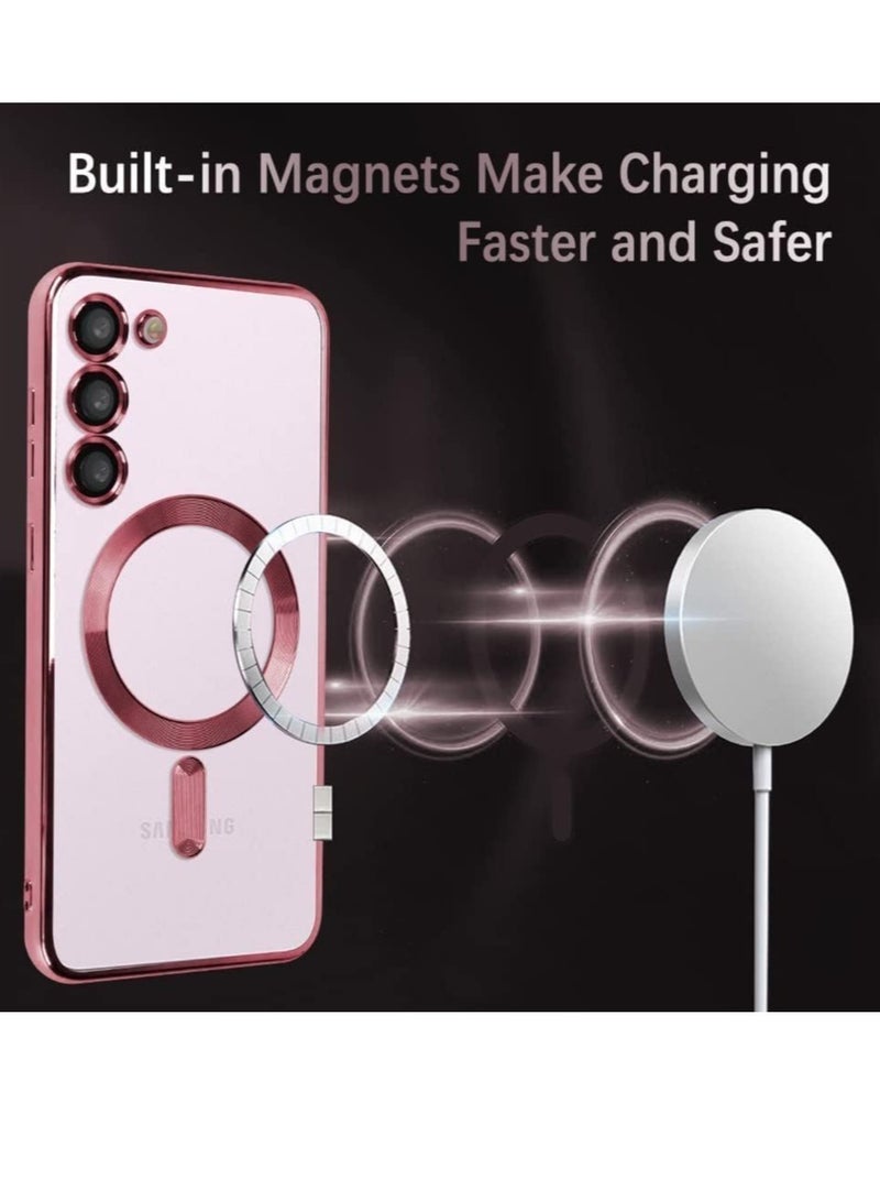 Magnetic Clear Case for Samsung Galaxy S23 with Camera Lens Protector Magsafe Compatible Electroplated Soft TPU Shockproof Anti-Scratch Phone Case - Image 2
