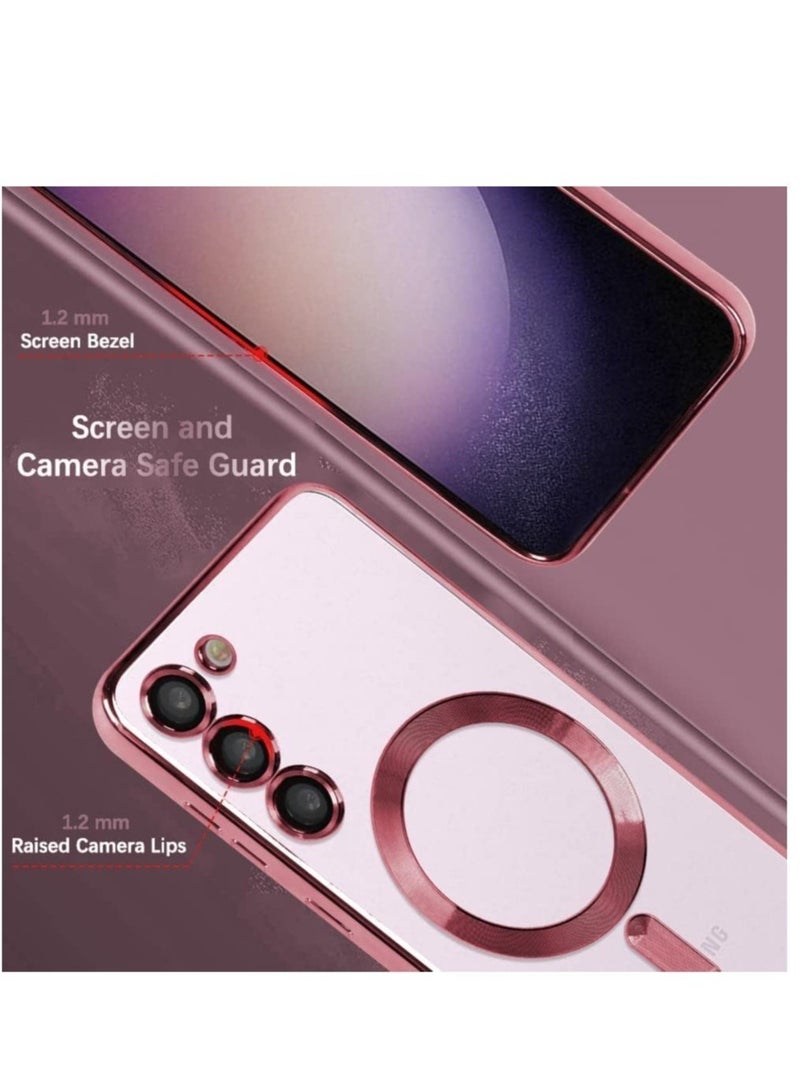 Magnetic Clear Case for Samsung Galaxy S23 with Camera Lens Protector Magsafe Compatible Electroplated Soft TPU Shockproof Anti-Scratch Phone Case - Image 3