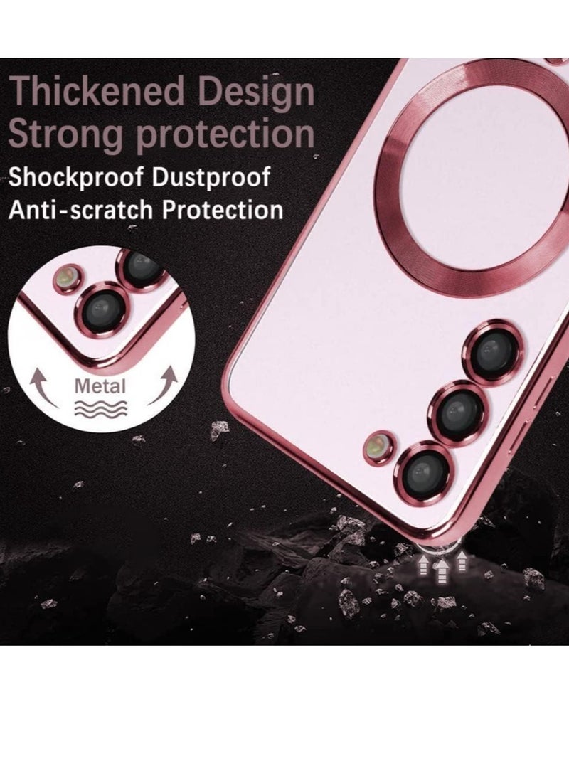 Magnetic Clear Case for Samsung Galaxy S23 with Camera Lens Protector Magsafe Compatible Electroplated Soft TPU Shockproof Anti-Scratch Phone Case - Image 5