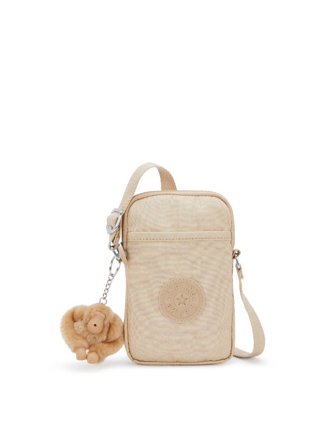 kipling Tally Phone Bag with Adjustable Crossbody strap Sparkled Beige - Image 1