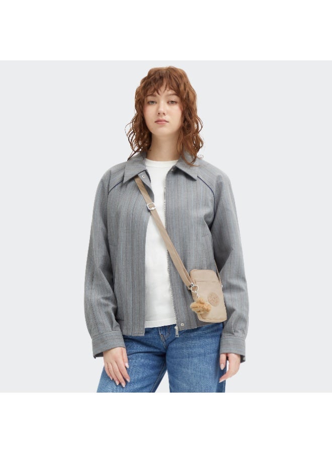 kipling Tally Phone Bag with Adjustable Crossbody strap Sparkled Beige - Image 2