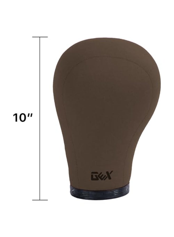 GEXWORLDWIDE GEX 2024 Canvas Cork Wig Block Mannequin Head for Wig Making Drying Styling Display with Table C Clamp Stand Holder Dark Brown 23 - Image 3