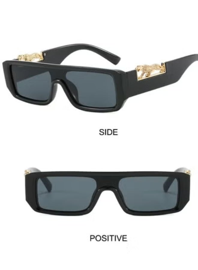 POLITE Luxury Brand Cheetah Style Black Sunglass for Women Trendy Cheetah Fashion Sunglass - Image 1