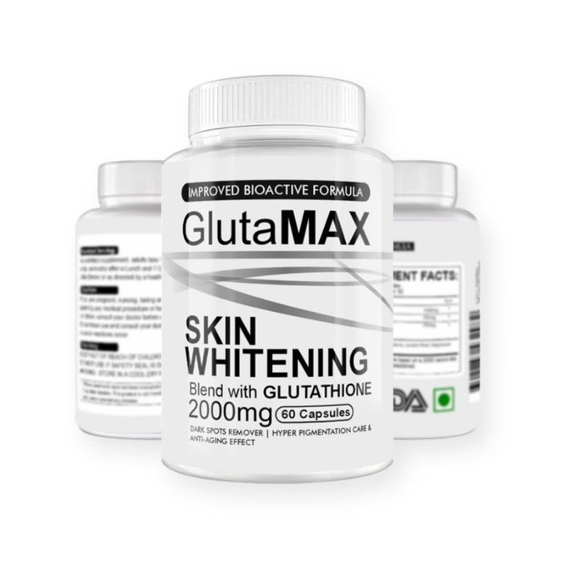 Glutamax Whitening Capsules 2000mg – Glutathione Blend for Bright Skin 60 Caps - Image 1