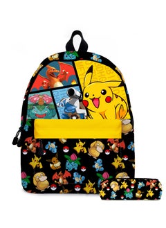 Pokemon Pikachu Cartoon Backpack Two-Piece Student School Bag 