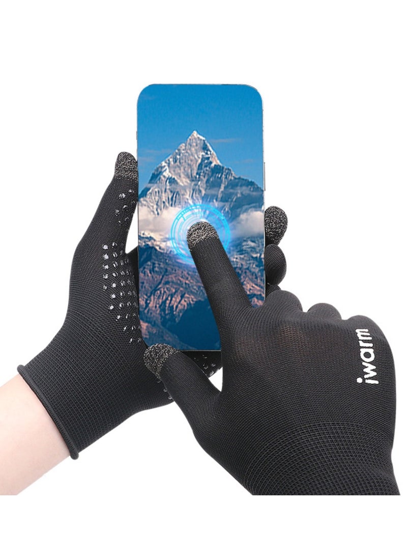 2 قطعة من قفازات الظلال الشمسية العالمية - شاشة تعمل باللمس ودية ، تنفس ، لمس بارد ، قبضة غير انزلاق ، مناسبة للقيادة ، المشي لمسافات طويلة ، ركوب الدراجات ، ومع وظيفة حماية الأشعة فوق البنفسجية - Image 3