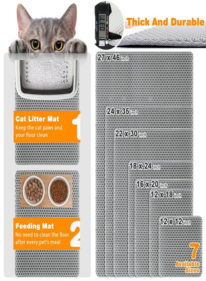 blissstorm Waterproof Cat Litter Mat, Double Layer EVA, Odor-Free Large Grid, Urine Proof, Easy Cleanup (Gray, 12 x 18) - Image 2