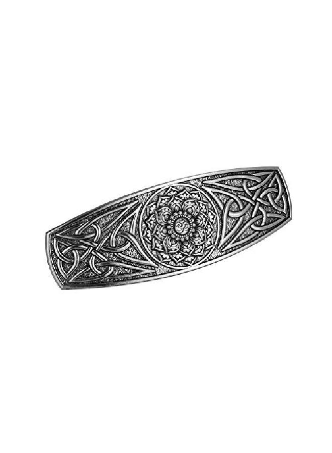 TEAMER Fashion Vintage Celtic Knot Hair Clip Metal Barrettes Hair Accessories Pattern Engraved Headwear Styling Gifts For Women Girls (Lotus Antique Silver) - Image 2