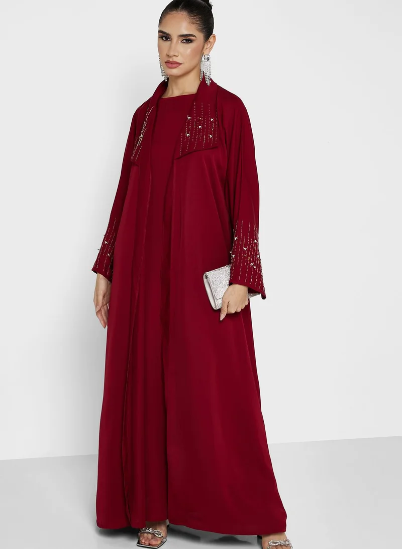 Khizana Embellished Detail Abaya With Inner & Sheila