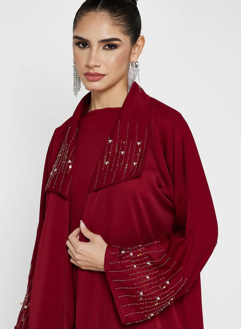 Khizana Embellished Detail Abaya With Inner & Sheila